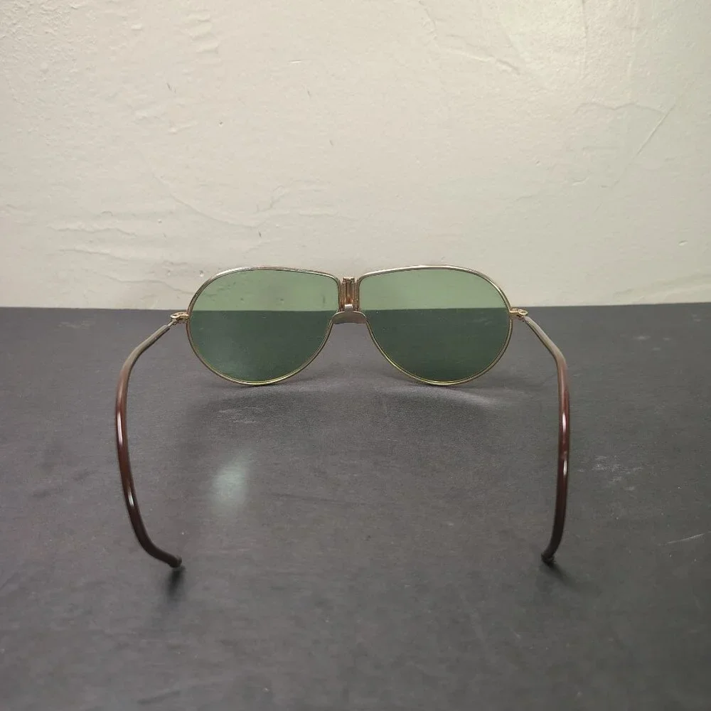 VINTAGE Aviator Sunglasses US Army Air Corp D-1 Green Glass Lens